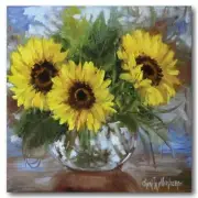 Courtside Market WEB-FF995-16x16 16 x 16 in. Sunflowers V Gallery-Wrapped Can...