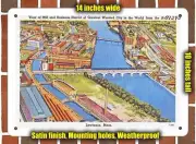 METAL SIGN - Massachusetts Postcard - Mill and Business District of Gre