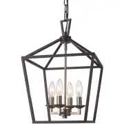 Trans Globe Lighting 10264-BK/BN Lacey Pendant Black and Brushed Nickel