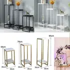 3 Pcs White Gold Black Metal Square Plinth Wedding Display Cake Flower Stand New