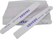 YBVABE Nail File, 12Pcs Nail Files 100/100 Grit Double Sided, Premium Professional Salon Quality- Reusable Washable Emery Boards Manicure Tool for Precision Nail Shaping, Dual Grit Manicure & Pedicure