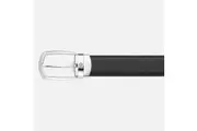 Montblanc Horseshoe Shiny Palladium-Coated Pin Buckle Belt - Black