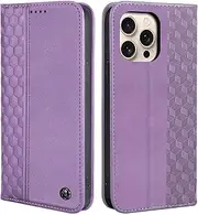 CXTCASE Case for iPhone 16 Pro Max, Shockproof PU Leather Flip Folio Cover with Card Slots, Magnetic Wallet Case for iPhone 16 Pro Max, Purple