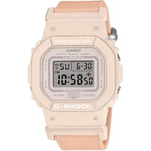 【CASIO 卡西歐】G-SHOCK 自然系列 櫻花粉 布質錶帶方型女錶(GMD-S5600CT-4)