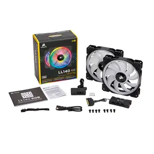 CORSAIR 海盜船 LL140 RGB LED 14cm 雙風扇 黑 + 控制器 PC PARTY