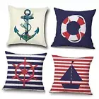 18" x 18" Standard Decorative Nautical Throw Pillow Set of 4 Nautical