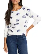 Nzt By Nic+Zoe Stamped Floral Waffle Top