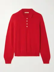 [Daughter] &Daughter - Aoife Cashmere And Cotton-blend Polo Sweater - Red - x large x large Red