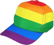 [HENBRANDT] Rainbow Pride Baseball Cap 6-Stripe Gay Pride Flag Snapback Hat Unisex LGBTQ+ Accessories Costume Headwear Festival Summer Sun Hat for Men and Women, Rainbow, One size
