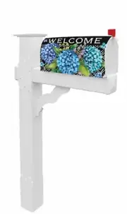 Blue Hydrangea Flower Magnetic Mailbox Cover (Cover Only)