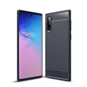 MCC Slim Samsung Galaxy Note10 Carbon Fibre Soft Case Cover Note 10 [Dark Blue]
