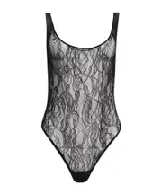 LACE TANK BODYSUIT M Gray