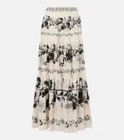 [La DoubleJ] La DoubleJ Big floral cotton maxi skirt UK 12 white