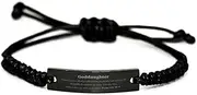 [Generic] Goddaughter Black Rope Bracelet Psalm 145: 18-19 Inspirational Religious Jewelry Gifts for Birthday, Christmas, Graduation, and Holidays, Small, Silver Plated Zinc, Cubic Zirconia