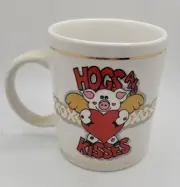 Hogs and Kisses Pigs Fly Valentines Day Heart XO XO 1996 J.I.I. Coffee Mug Cup