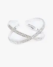 Crystal Cross Over Cuff Bracelet