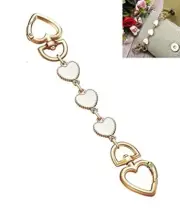 SONGKISSZQ Purse Strap Extender,Bag Extender Chain,Purse Chain heart white
