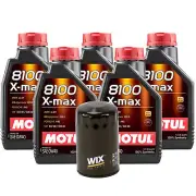 5L Motul 8100 X-MAX 0W40 Wix Filter Motor Oil Change Kit For Dodge Jeep API SN (for: Jeep)