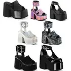 Pleaser Demonia 5" Chunky Heel 3" Platform Slide Adult Women Shoe Sandals Cam10X