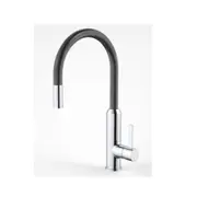Dorf Vixen Retractable Sink Mixer Black/ Chrome 6495.044A