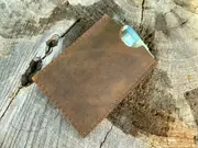 Slim Leather Card Holder, Personalized Wallet, Minimalist Front Pocket wallet, Handmade Small ID Card Wallet, Anniversary Gift For Man