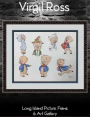 Virgil Ross Original Signed Model Sheet Drawing Porky Pig I Custom Framed