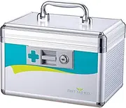 Medical First Aid Kit, Made of Aluminum Alloy, with Double Safety Locks, Suitable for The First Aid Kit in The Suburbs of Home Business Offices,12in