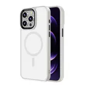 iPhone 15 Pro Max Case Cover - Non-Slippery, Clear & Hard, Shock & Scratch Protection With Rear Camera Lens Guard & MagSafe Compatibility - White