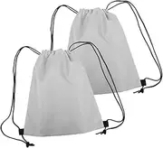 Generic 2Pcs Drawstring Backpack Capacity Outdoor Sports Bag for Gym Hiking Camping Swimming Fashionable and Portable Fitness Travel Bag Grey