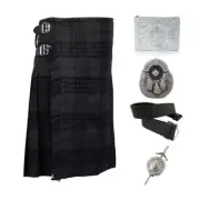 Grey Watch 5-Pieces Men's Grey Watch Tartan Kilt Set – 8 Yard Scottish Kilts