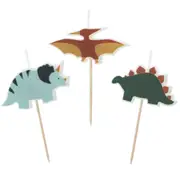 Dinosaur Cake Candles (Set of 3)