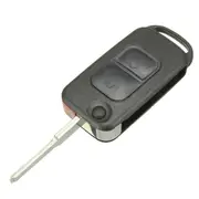 2Btn Flip Remote Key Case HU64 Blade FOB For Mercedes Benz A C E S W168 W202 Car Black