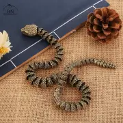 34cm Antique Cobra Statue Zodiac Snake Big Figurines Copper Desktop Decoration