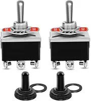 Gebildet 2pcs 6 Pin/3 Position ON/Off/ON Heavy Duty Rocker Switch 0~250V/15A DPDT On/Off/On Switch with Waterproof Cap (Locking)