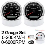85mm GPS Speedometer 200km/h&Tachometer 6000RPM Gauge for Boat Car Waterproof