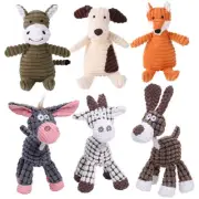 Plush Dog Toy Bite Resistant Squeaky Corduroy Toy for Small and Large Dogs Play!