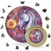 Horse - Wooden Jigsaw Puzzle with Whimsy pieces by CraftHub