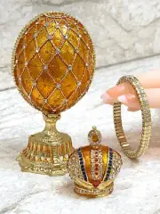 Faberge Eggs Imperial Royal Faberge egg & Bracelet Handmade 333AustrianCrystal