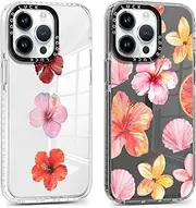 Foonary 2 Pack Transparent Flowers Shell Print Phone Case for iPhone 14 Pro Max 6.7",Soft Silicone Floral Design Aesthetics Pattern Cases,Shockproof Bumper Protector Cover,Girls for iPhone 14 Pro Max