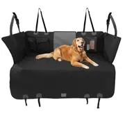 Waterproof Dog Car Back Seat Extender with Hard Bottom Large Dog Hammock Cover for SUVs & Cars