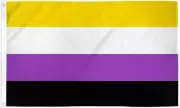"NON-BINARY" flag 3x5 ft polyester banner sign nonbinary pride genderless LGBTQ+