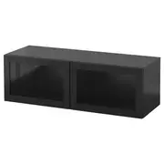 BESTÅ wall-mounted cabinet combination, black-brown/Sindvik, 120x42x38 cm