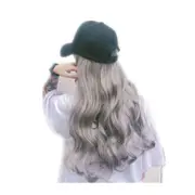 Hat Big Curve Wig One-Piece Long Curly Chemical Fiber Headgear For Women