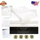 Extra Deep Pocket Egyptian Cotton King Sheets Set - Fade Resistant White Stripes