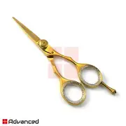 Barber Hair Cutting Scissor 4.5'' Gold Color Hair Dressing Mustache Razor Shears