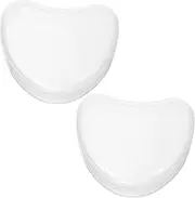 Vaguelly 2Pcs Portable Case Transparent Breathable Holder for Travel Camping and Business Trips Safe and Durable Storage Box for Retainers and Dentures