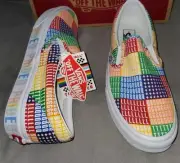 VANS CLASSIC SLIP-ON PRIDE MULTICOLOR WHITE SHOES MENS US 9.5 WOMENS 11 NEW
