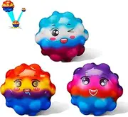 Yefun Pack of 3 Moon Ball, Space Ball, Jump Ball, Extreme High Bouncing Ball, Super High Bouncing Space Ball, Improve Hand-Eye Coordination, Easy to Grip and Catch (Smiling Face)
