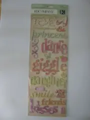 K&Company Adhesive Chipboard HOPSCOTCH Love Dance Princess Friends Giggle NIP