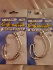 Gamakatsu 12055 Circle Hook, Size 11/0, Needle Point, Standard Wire 2Packs